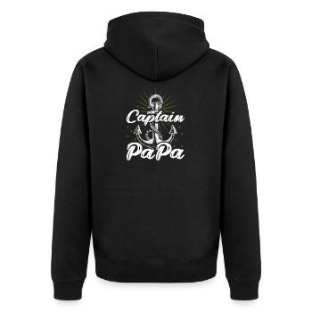 Pater Sailor - Unisex Premium Bio Zip Hoodie - Schwarz - Hinten - Nico (187cm)