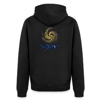 Wal Wale Meer Fisch Wasser Meerestier Pottwal Herz - Unisex Premium Bio Zip Hoodie - Schwarz - Hinten - Nico (187cm)