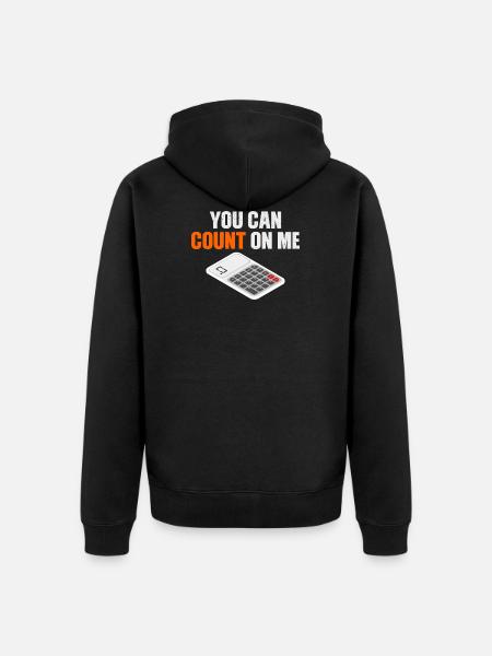 calculator - Unisex Premium Organic Zip Hoodie - black