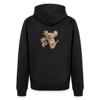 Koala I Like Bio - Unisex Premium Organic Zip Hoodie - black - Back - Nico (187cm)