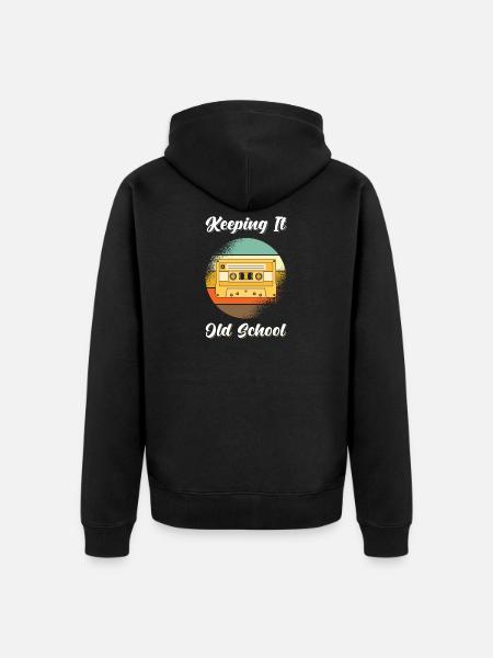 Cassette Retro 80s - Unisex Premium Organic Zip Hoodie - black