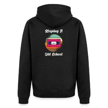 VHS Video canine Retro 80s - Unisex Premium Organic Zip Hoodie - black - Back - Nico (187cm)