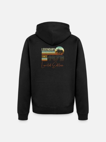 Birthday Legendary since 1973 - Unisex Premium Organic Zip Hoodie - black