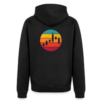 Retro Forex Trading Options Trading for a - Unisex Premium Organic Zip Hoodie - black - Back - Nico (187cm)