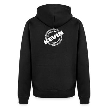 Qualität Kevin - Unisex Premium Bio Zip Hoodie - Schwarz - Hinten - Nico (187cm)