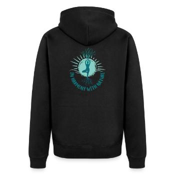 Yoga Meditation nature soleil design avec inscription - Veste à capuche bio Premium Unisexe - noir - Dos - Nico (187cm)