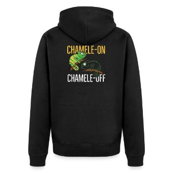 Chameleon Design for a Chameleon Breeder - Unisex Premium Organic Zip Hoodie - black - Back - Nico (187cm)