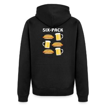 SAUCISSES ET BIÈRES MY SIX-PACK - Veste à capuche bio Premium Unisexe - noir - Dos - Nico (187cm)