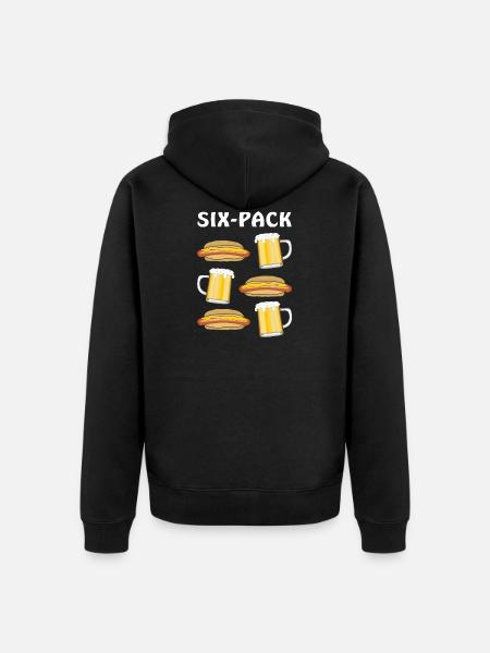 BRATWURST AND BEER MY SIX-PACK - Unisex Premium Organic Zip Hoodie - black