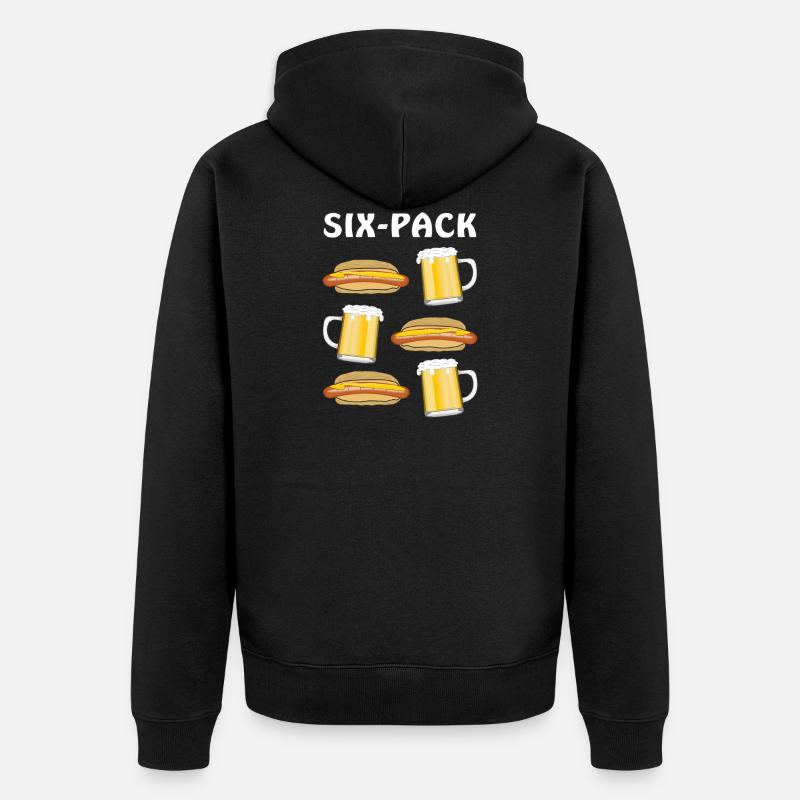SAUCISSES ET BIÈRES MY SIX-PACK - Veste à capuche bio Premium Unisexe - noir