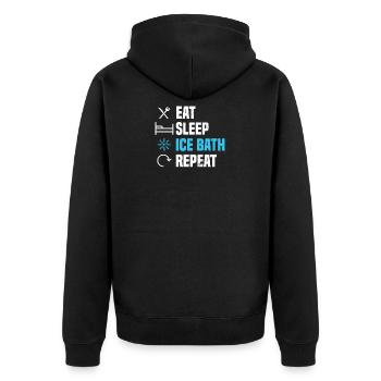 Ice Bathing Cold Showers Ice Swimming Gift - Unisex Premium Organic Zip Hoodie - black - Back - Nico (187cm)
