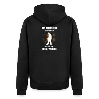 Sondler Sondeln Sondengänger Metalldetektor - Unisex Premium Bio Zip Hoodie - Schwarz - Hinten - Nico (187cm)