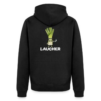 Lauch Laucher Raucher Rauch Kettenrauchen - Unisex Premium Bio Zip Hoodie - Schwarz - Hinten - Nico (187cm)