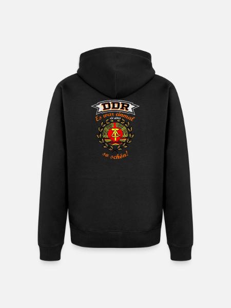 DDR Es war einmal - Unisex Premium Bio Zip Hoodie - Schwarz