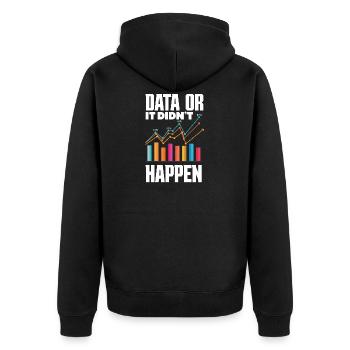 Datenanalyse Datentechnik Business Intelligence - Unisex Premium Bio Zip Hoodie - Schwarz - Hinten - Nico (187cm)