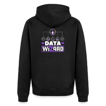 Datenanalyse Datenassistent Engineering Business - Unisex Premium Bio Zip Hoodie - Schwarz - Hinten - Nico (187cm)