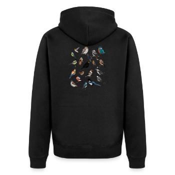 Garden birds Bird lovers Birdwatchers - Unisex Premium Organic Zip Hoodie - black - Back - Nico (187cm)