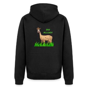 Öko Määäher - Unisex Premium Bio Zip Hoodie - Schwarz - Hinten - Nico (187cm)