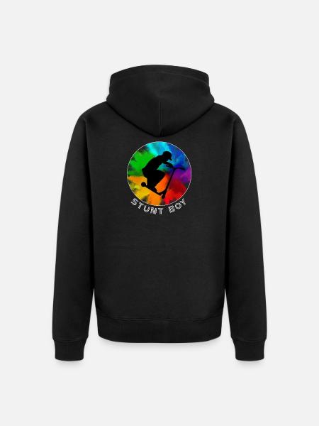 Stunt Boy Scooter Stunt Skater Kick Scooter Kids - Unisex Premium Organic Zip Hoodie - black