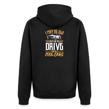 Drive Cool Cars - Unisex Premium Organic Zip Hoodie - black - Back - Nico (187cm)