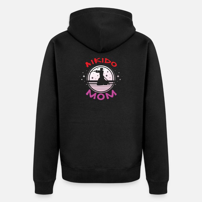 Aikido Mama - Unisex Premium Bio Zip Hoodie - Schwarz