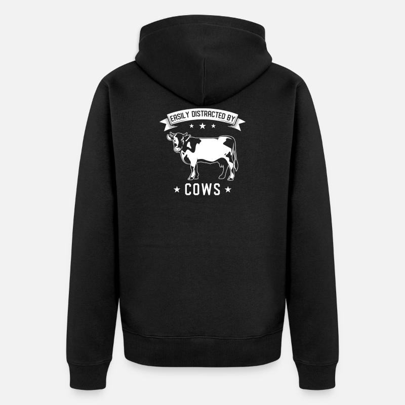 Kuh Kühe Spruch - Unisex Premium Bio Zip Hoodie - Schwarz