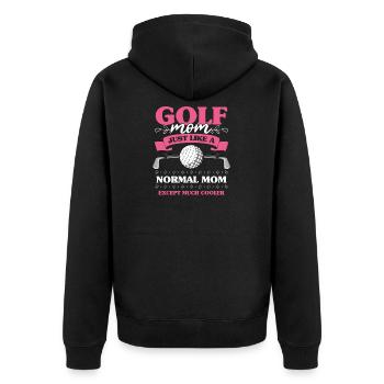 Golf Mom Golfing Lover Mother's Day Golfer Women - Unisex Premium Organic Zip Hoodie - black - Back - Nico (187cm)