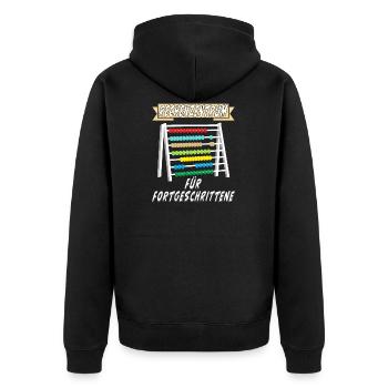 RECHENZENTRUM FÜR FORTGESCHRITTENE - Unisex Premium Bio Zip Hoodie - Schwarz - Hinten - Nico (187cm)