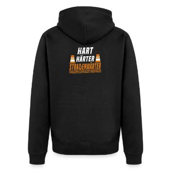 Straßenbauer Straßenwärter Straßenbau Geschenk - Unisex Premium Bio Zip Hoodie - Schwarz - Hinten - Nico (187cm)