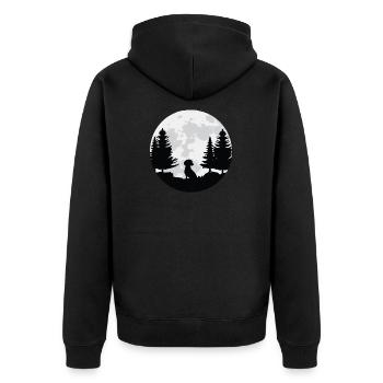 Cute Dachshund Tshirt for Dachshund fans gift - Unisex Premium Organic Zip Hoodie - black - Back - Nico (187cm)