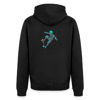 Skateboard Skate Stunt Motif for Boys and Kids - Unisex Premium Organic Zip Hoodie - black - Back - Nico (187cm)