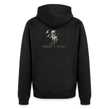 Preserve & Protect Environmental Protection Climate Protection Wolf - Unisex Premium Organic Zip Hoodie - black - Back - Nico (187cm)