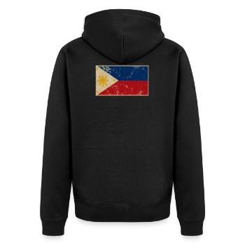 Philippinen - Unisex Premium Bio Zip Hoodie - Schwarz - Hinten - Nico (187cm)