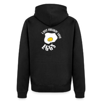 Oeuf jaune drôle cadeau jaune d'oeuf oeufs au plat - Veste à capuche bio Premium Unisexe - noir - Dos - Nico (187cm)