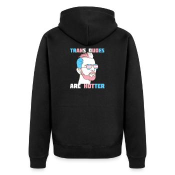 Trans Dudes Are Hotter Transgender Pride Lgbt - Veste à capuche bio Premium Unisexe - noir - Dos - Nico (187cm)