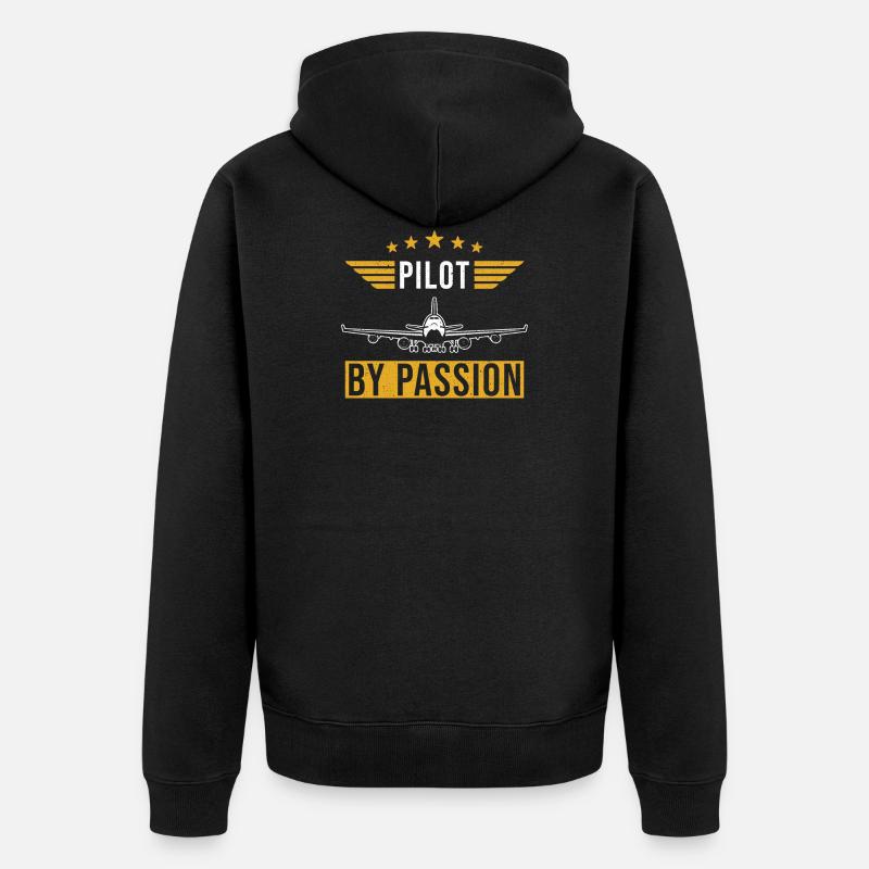 Pilot Spruch Geschenk Piloten - Unisex Premium Bio Zip Hoodie - Schwarz