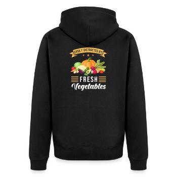 Légumes Rengaine cadeau végétarien - Veste à capuche bio Premium Unisexe - noir - Dos - Nico (187cm)