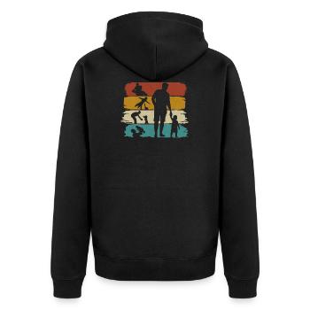 papa père fils de père cadeau rétro vintage - Veste à capuche bio Premium Unisexe - noir - Dos - Nico (187cm)