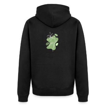 Lily One Line Flower Oneline Floral Flowershop - Unisex Premium Organic Zip Hoodie - black - Back - Nico (187cm)