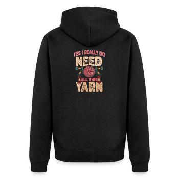 J’ai besoin de toute cette citation drôle de tricot de laine - Veste à capuche bio Premium Unisexe - noir - Dos - Nico (187cm)