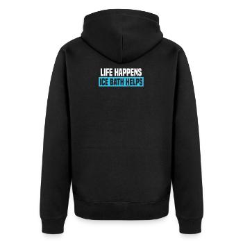 Ice Bathing Cold Showers Healthy Ice Swimming Gift - Unisex Premium Organic Zip Hoodie - black - Back - Nico (187cm)