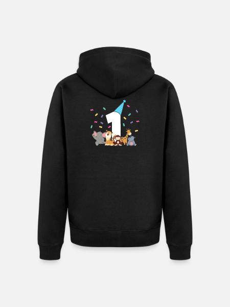1st Baby Birthday - Unisex Premium Organic Zip Hoodie - black