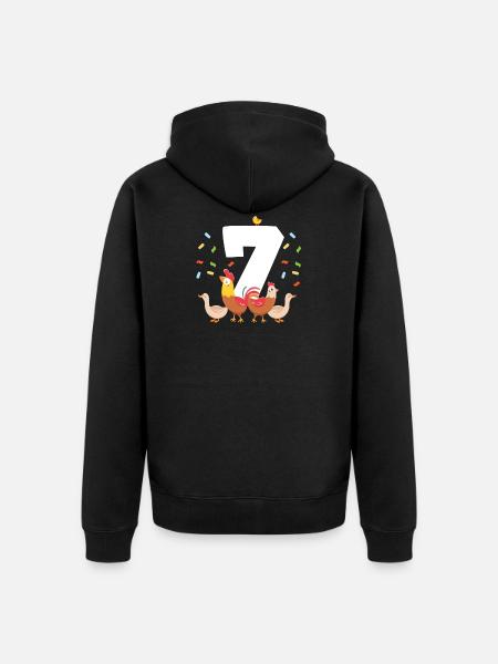 7ème anniversaire de bébé - Veste à capuche bio Premium Unisexe - noir