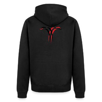 Albanischer Adler Kosovo Armee Albanien Albaner - Unisex Premium Bio Zip Hoodie - Schwarz - Hinten - Nico (187cm)