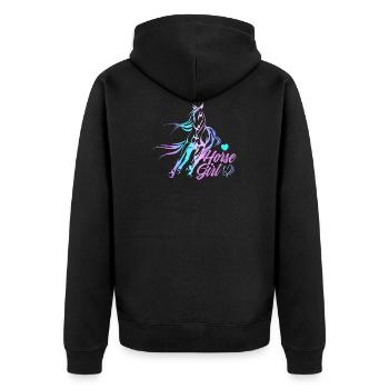 Riding Horse Equestrian Riding Riding Dressage - Unisex Premium Organic Zip Hoodie - black - Back - Nico (187cm)