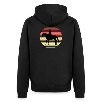 Riding Horse Equestrian Riding Riding Dressage - Unisex Premium Organic Zip Hoodie - black - Back - Nico (187cm)