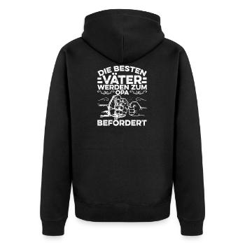 Besten Väter werden Opa - Unisex Premium Bio Zip Hoodie - Schwarz - Hinten - Nico (187cm)