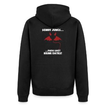 Pour les jolies filles: désolé les garçons, papa dit pas - Veste à capuche bio Premium Unisexe - noir - Dos - Nico (187cm)