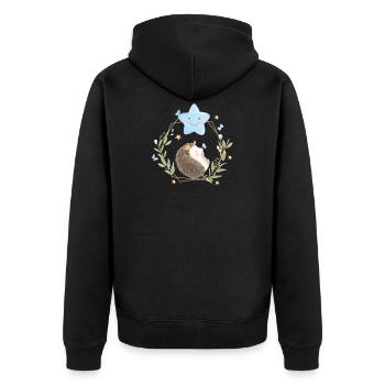 Süßer Baby Igel - Unisex Premium Bio Zip Hoodie - Schwarz - Hinten - Nico (187cm)
