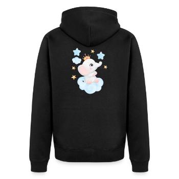 Doux bébé éléphant - Veste à capuche bio Premium Unisexe - noir - Dos - Nico (187cm)